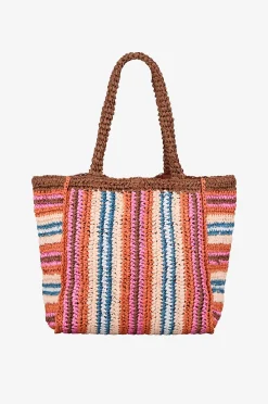 Becksöndergaard Stråväska Stripe Straw Tota Bag