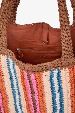 Becksöndergaard Stråväska Stripe Straw Tota Bag