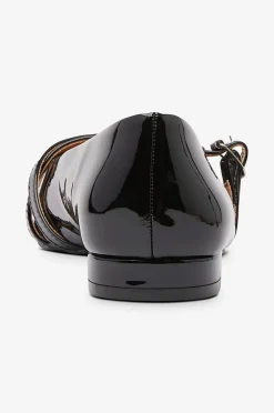 Bianco Ballerina Biabari Pointy Flat Buckle Faux Leather