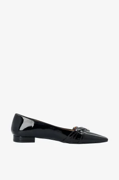 Bianco Ballerina Biabari Pointy Flat Buckle Faux Leather