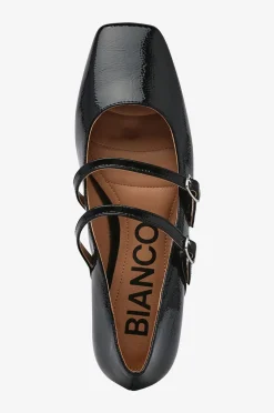 Bianco Ballerina Biarose Karré Double Mary Jane Flat Faux Leather