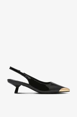 Bianco Pumps biaKristin Kitten Heel Slingback Metal Toecap Patent