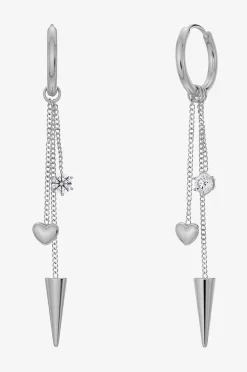 Edblad Örhängen Peak Hoops Multi Heart Steel