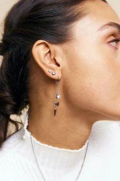 Edblad Örhängen Peak Hoops Multi Heart Steel