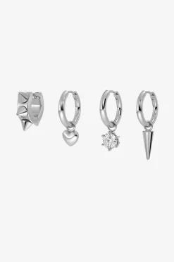 Edblad Örhängen Peak Hoops One Heart Steel Set