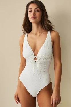 Ellos Collection Baddräkt med broderie anglaise