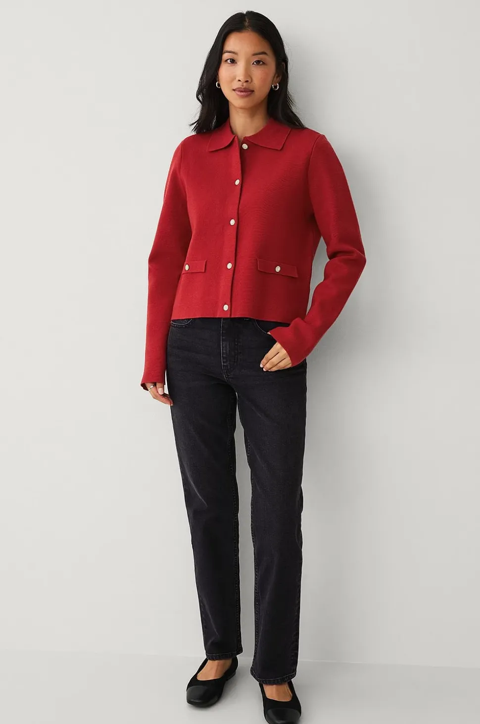 Ellos Collection Cardigan med glittriga knappar