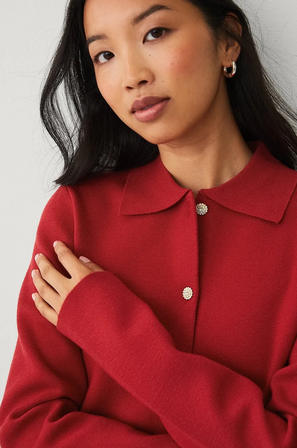 Ellos Collection Cardigan med glittriga knappar