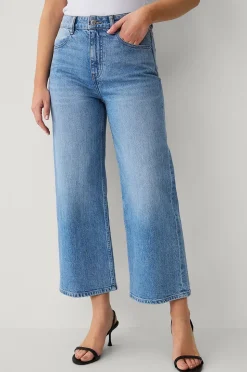 Ellos Collection Croppade jeans med vida ben