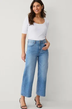 Ellos Collection Croppade jeans med vida ben