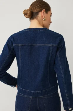 Ellos Collection Jeansjacka med rundad hals