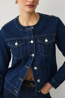 Ellos Collection Jeansjacka med rundad hals