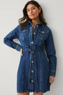 Ellos Collection Jeansklänning med knytskärp