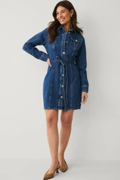 Ellos Collection Jeansklänning med knytskärp