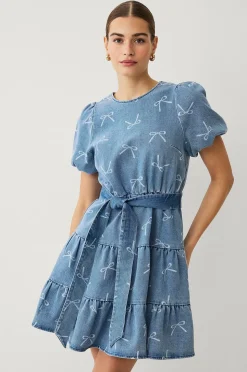 Ellos Collection Jeansklänning med korta puffärmar