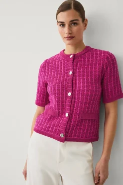 Ellos Collection Kortärmad cardigan med struktur