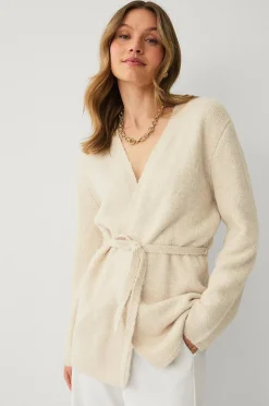 Ellos Collection Öppen cardigan med knytskärp