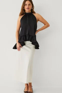 Ellos Collection Ärmlös blus med volang