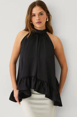Ellos Collection Ärmlös blus med volang