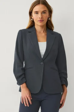 Ellos Collection Slim fit kavaj med rynkade ärmar