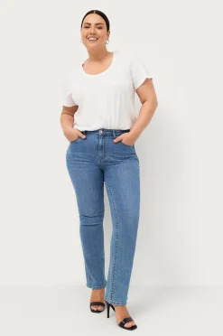 Ellos Plus collection Utsvängda stretchjeans med hög midja