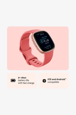 Fitbit Versa 4, Pink Sand/Copper Rose