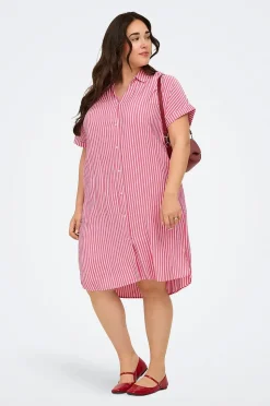 Only Carmakoma Skjortklänning carPenna S/S Shirt Knee Dress Wvn