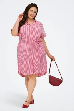 Only Carmakoma Skjortklänning carPenna S/S Shirt Knee Dress Wvn