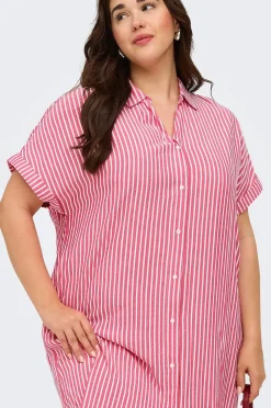 Only Carmakoma Skjortklänning carPenna S/S Shirt Knee Dress Wvn