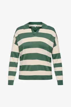 Only Carmakoma Tröja Carmeddie Life LS Stripe Collar Pul
