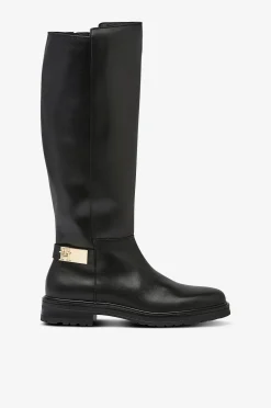 Tommy Hilfiger Stövlar TH Logo Leather Long Boot