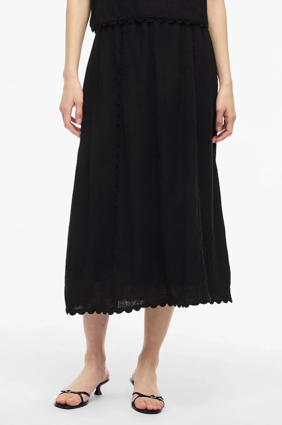 Vila Kjol viMindy HW Scallop Midi Skirt