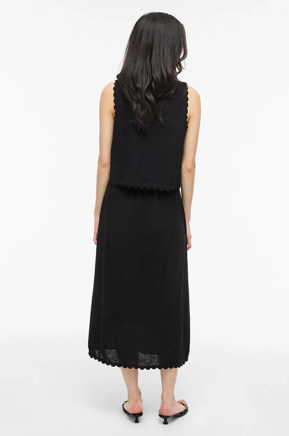 Vila Kjol viMindy HW Scallop Midi Skirt