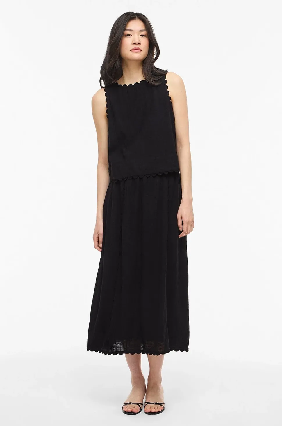 Vila Kjol viMindy HW Scallop Midi Skirt
