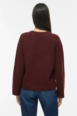 Vila Tröja Viliga L/S Rev V-Neck Knit Top - No