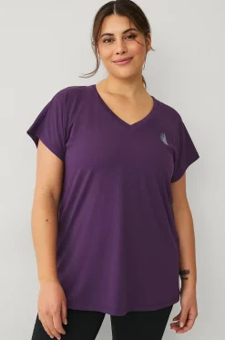 Zizzi Träningstopp aBasic S/S V-neck Tee