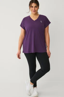 Zizzi Träningstopp aBasic S/S V-neck Tee