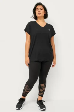 Zizzi Träningstopp aBasic S/S V-neck Tee