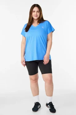 Zizzi Träningstopp aBasic S/S V-neck Tee