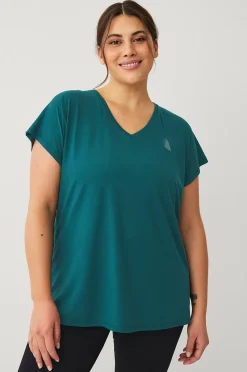 Zizzi Träningstopp aBasic S/S V-neck Tee