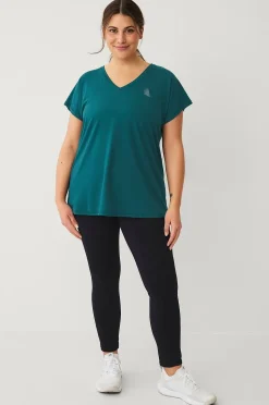 Zizzi Träningstopp aBasic S/S V-neck Tee